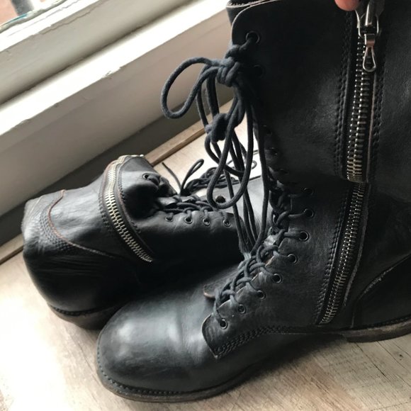 Julius Single Zip Lace Up Combat Boots main image 2